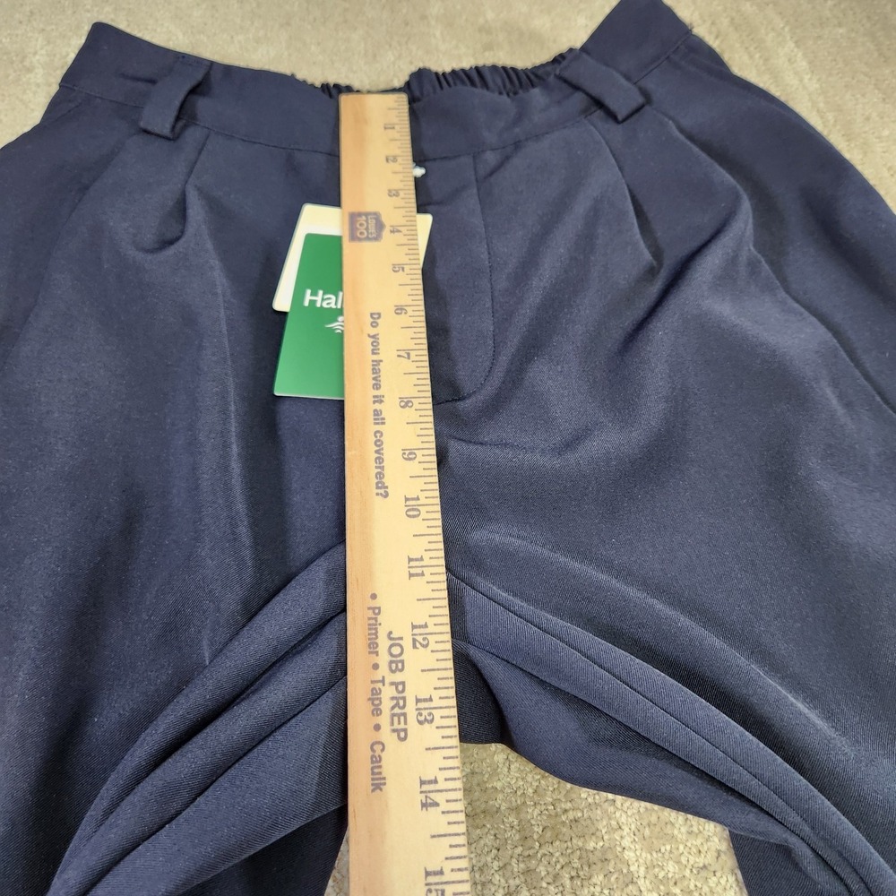 Halara Pants Women Medium High Waisted Barrel Leg Pleated Trouser Navy Blue NEW - Picture 6 of 11